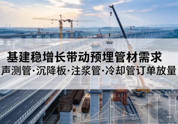 纳溪基建稳增长带动预埋监测管材需求，声测管、沉降板、注浆管订单持续放量